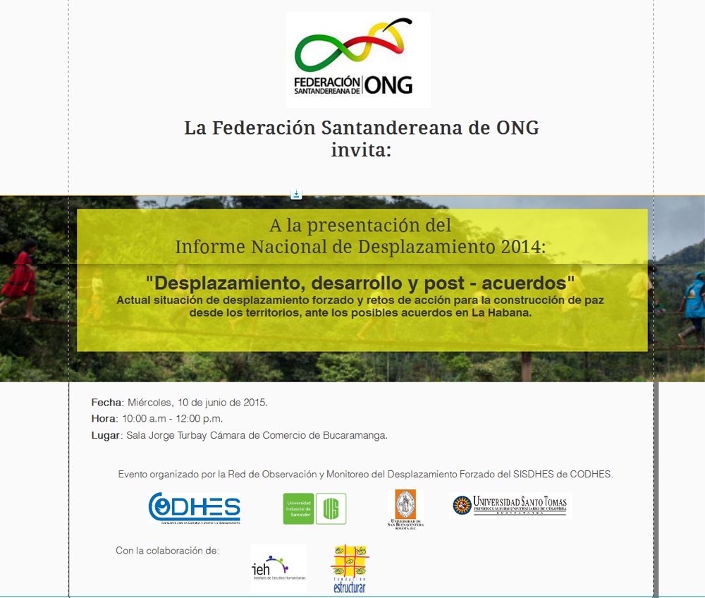 Presentaci&oacute;n de Informe Nacional de Desplazamiento 2014